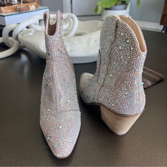 MATISSE Harlow Dazzling Rhinestone Embellished Boots Size 6.5 - Picture 5 of 6